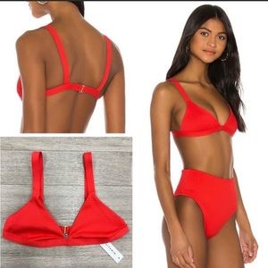 NWT Vitamin A red bikini top size xs style is Moss